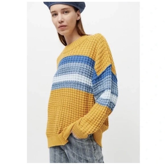 Urban Outfitters Sweaters - Urban Outfitters BDG Max Striped Waffle Knit Oversized Pullover Sweater Size M